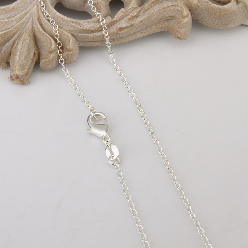 Fashion Solid 925 Sterling Silver Chain 5Pcs 1MM Men Women Necklace 16 -24inch "o" XMAS New Classic Snake Necklace Chain Link Italy c00