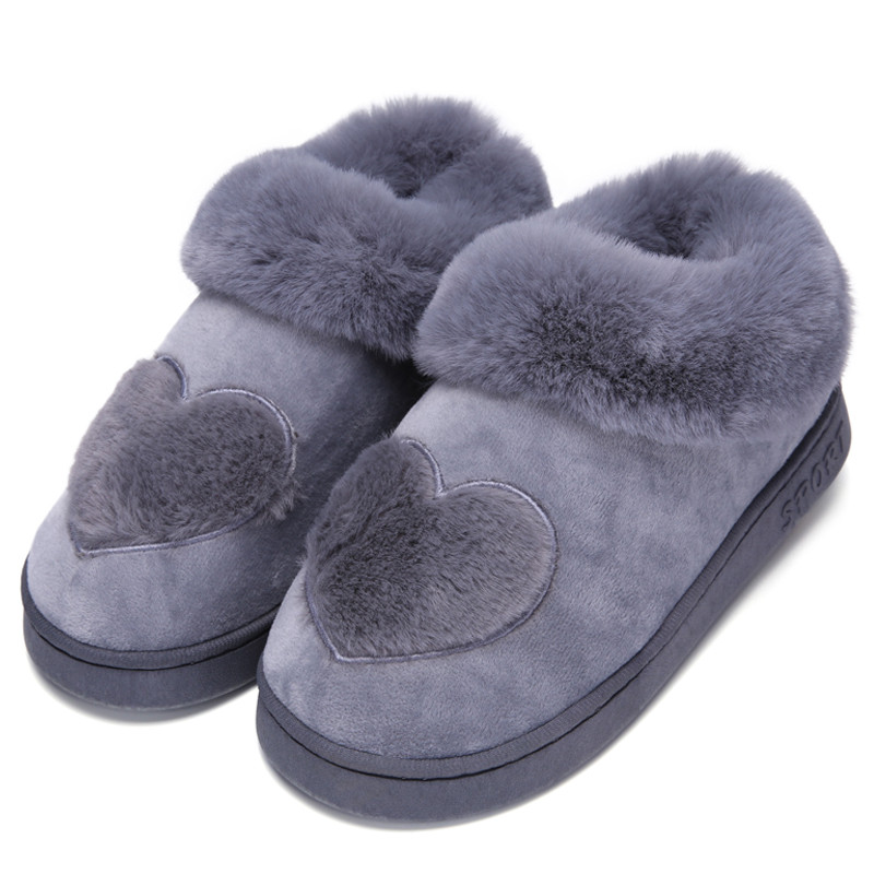 Little Kid Girls Slippers Winter Slipper Booties Heart Cozy Warm Plush Slip-on Indoor Shoes