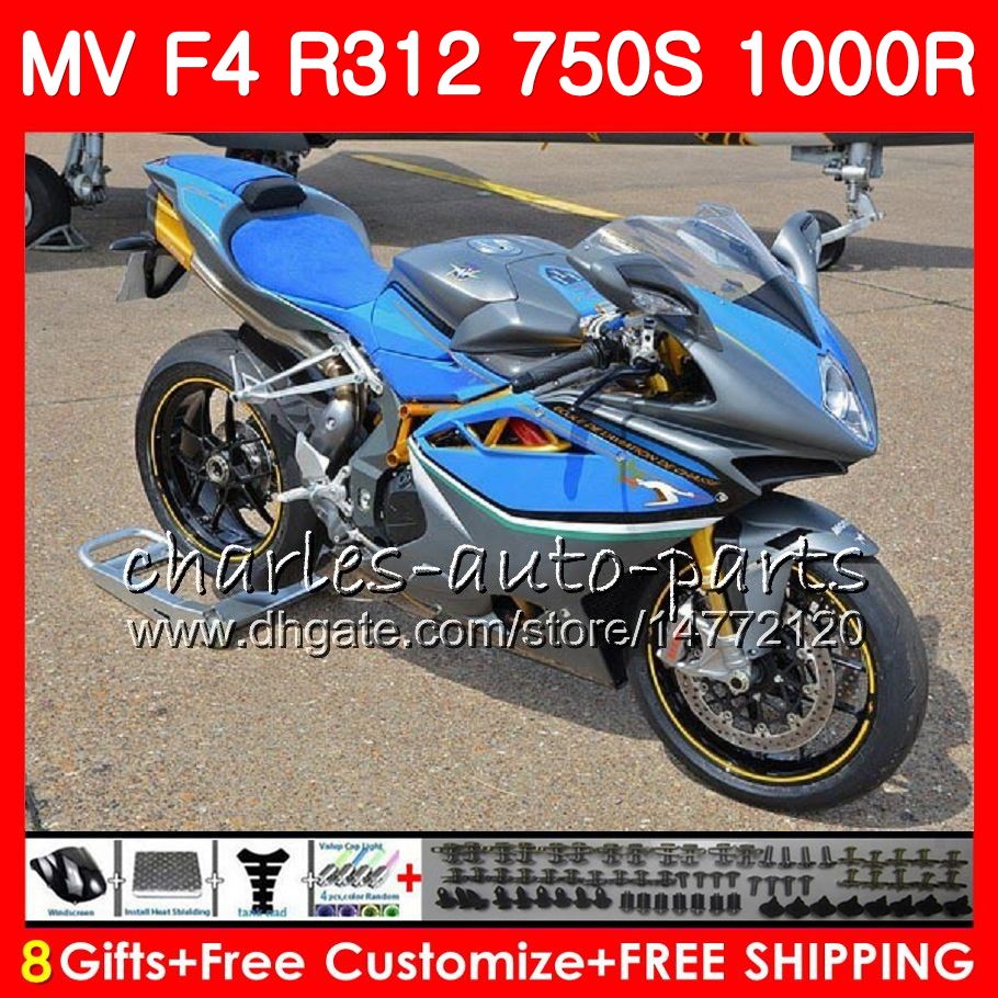 

Bodywork For MV Agusta F4 S blue grey 1000R 312 1078 1+1 750 1000CC 05 06 102HM53 750 R312 750S 1000 R MA MV F4 2005 2006 05 06 Fairing, No. 3