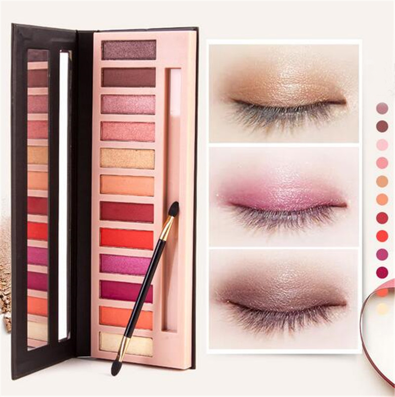 

12 colors Matte Nude Professional Makeup Eyeshadow Palette Glitter Make Up Shimmer Eye Shadow Long Lasting Natural Eyeshadow With Brush, As picture show