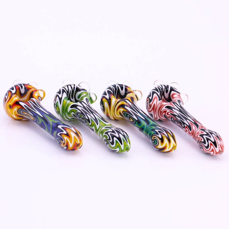 

Fantasy Stripe Glass Pipe 5.2" 79g smoking pipes Bubbler For Dry Herb smoke tools