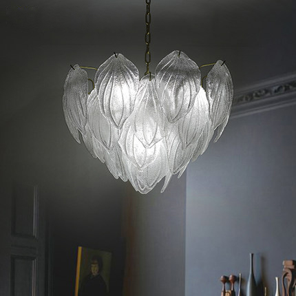 LED Modern Glass Leaf Chandeliers Lights Fixture American Leaves Chandelier Home Indoor Lighting Dining Room Bed Living Room Hanging Lamps-image-413915104