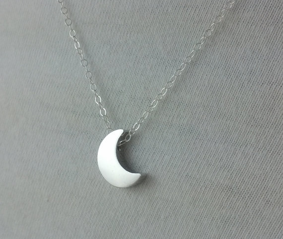 Gold/Silver Dainty Crescent Moon Necklace Minimalist Half Moon Necklace Chain Pendant Jewelry Accessory Gift-image-467502849