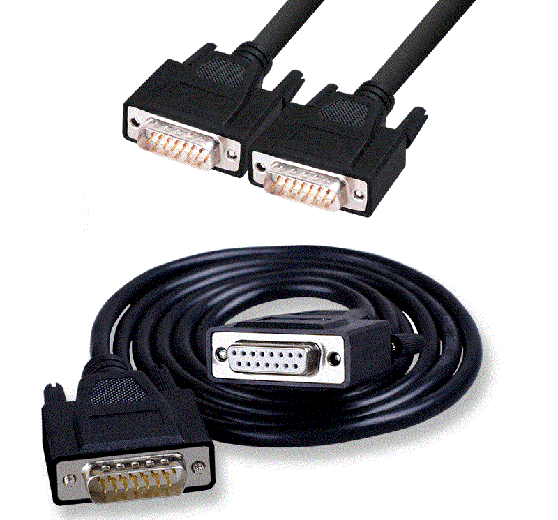 DB15 Male to Female Male Extended Data Cable Two Double Row 1.5M Connection 5ft