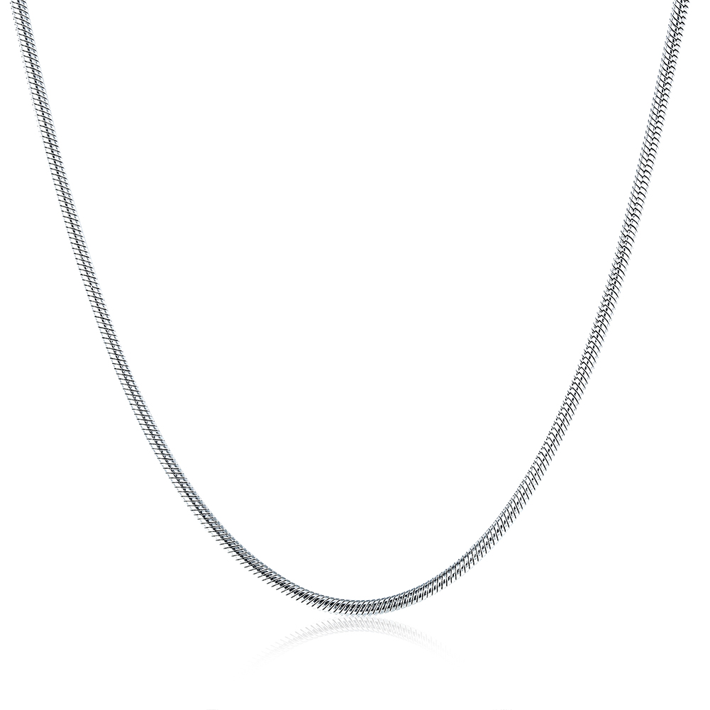 

Vintage Fashion Jewelry 100% Stainless Steel Necklace Round Snake Chain for Women 1 mm 18 - 28 Inches