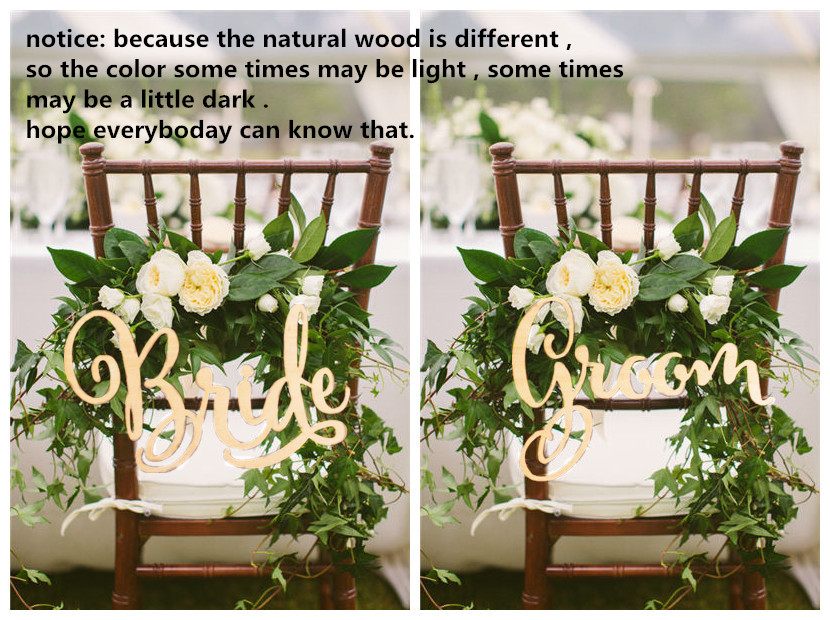 Bride And Groom Chair Signs Rustic Wedding Wooden Chair Sign