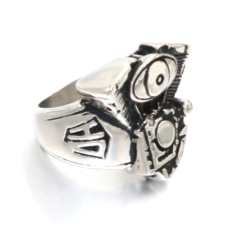 Para Hombre Punk Gótico Cruz Rock Biker Vintage Grande Pesado Acero Inoxidable Anillo De Calavera