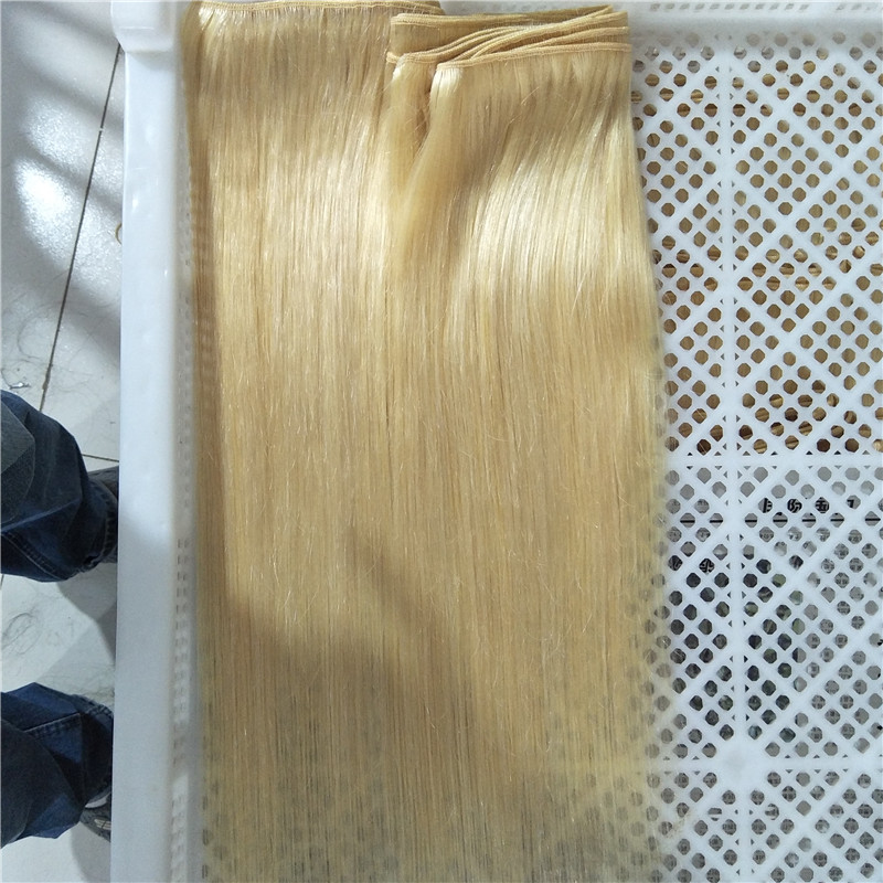 

Wholesale Hair Blonde Color 613# Straight Brazilian Virgin Human Hair 4 Bundles Hair Extensions Pure Color,100g one bundle,,Free DHL
