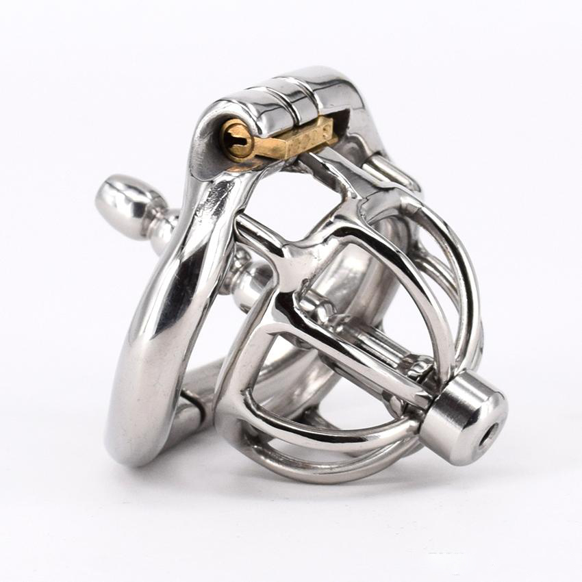 

New Lock Design 25mm Cage Length Urethral catheter Stainless Steel Super Small Male Chastity Devices 1" Short Cock Cage For Men