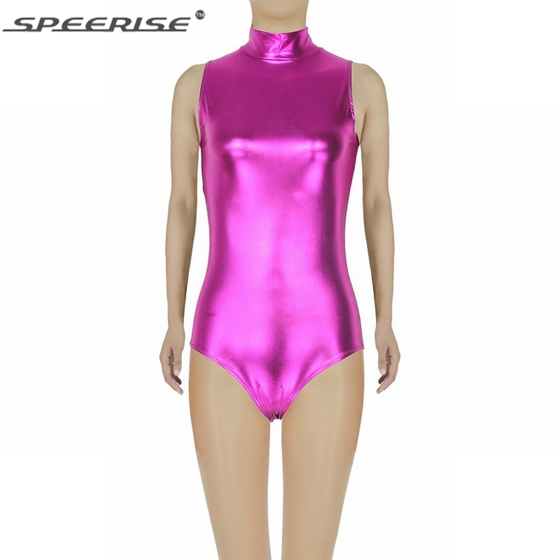 Hot Pink Speerise Adult High Neck Zip One Piece Unitard Full Body Leotard S Hot Pink Speerise Adult High Neck Zip One Piece Unitard Full Body Leotard S