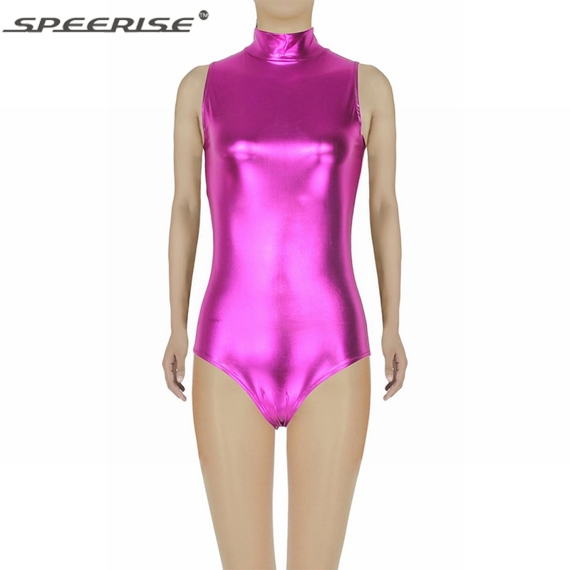 S Speerise Adult High Neck Zip One Piece Unitard Full Body Leotard Hot Pink Other Sports Surbhiguesthouse Dance