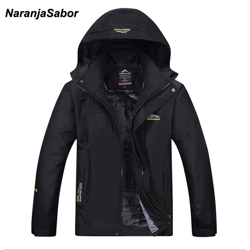 NaranjaSabor 2017 Autumn Winter Mens Jackets Add Fleece Thick Coats Men's Windbreaker Breathable Waterproof Mens Brand Clothing