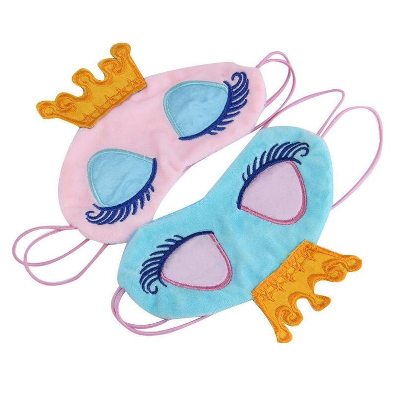 

Cute Princess Travel Face Traveling Sleeping Blindfold Shade Eye Mask Women Lady Gilrs Baby Long Cilia & Crown Fantasy Eyes Cover