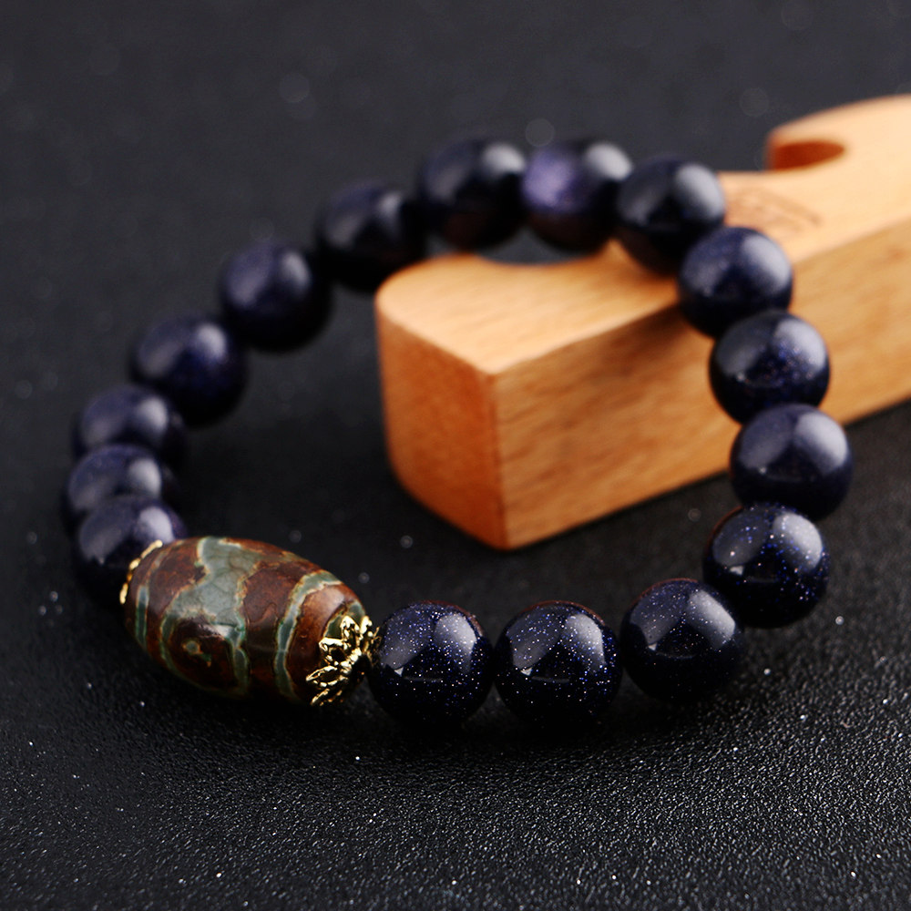 

12mm Black Agate Bracelet Men's Jewelry Dzi Beads Longan Natural Chalcedony Fashion Popular Couple Accessories Soy New_Balance