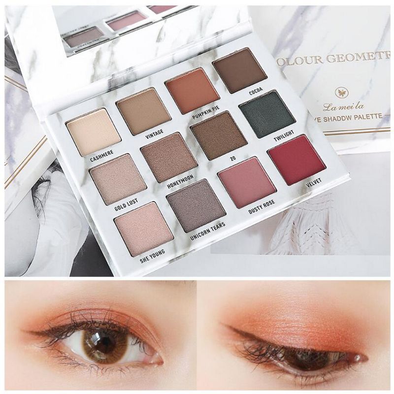 DHL free LAMEILA Shimmer/MATTE Eye Shadow Palette Waterproof Long Lasting 12 Color Pigmented Eye shadow Palette-image-434202255