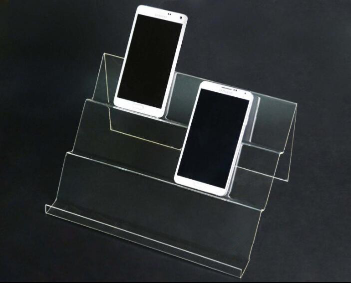 

5pcs Long Shelf Acrylic Mobile Cell Phone display stand digital products purse Cosmetic holder Universal Mobile Phones display rack