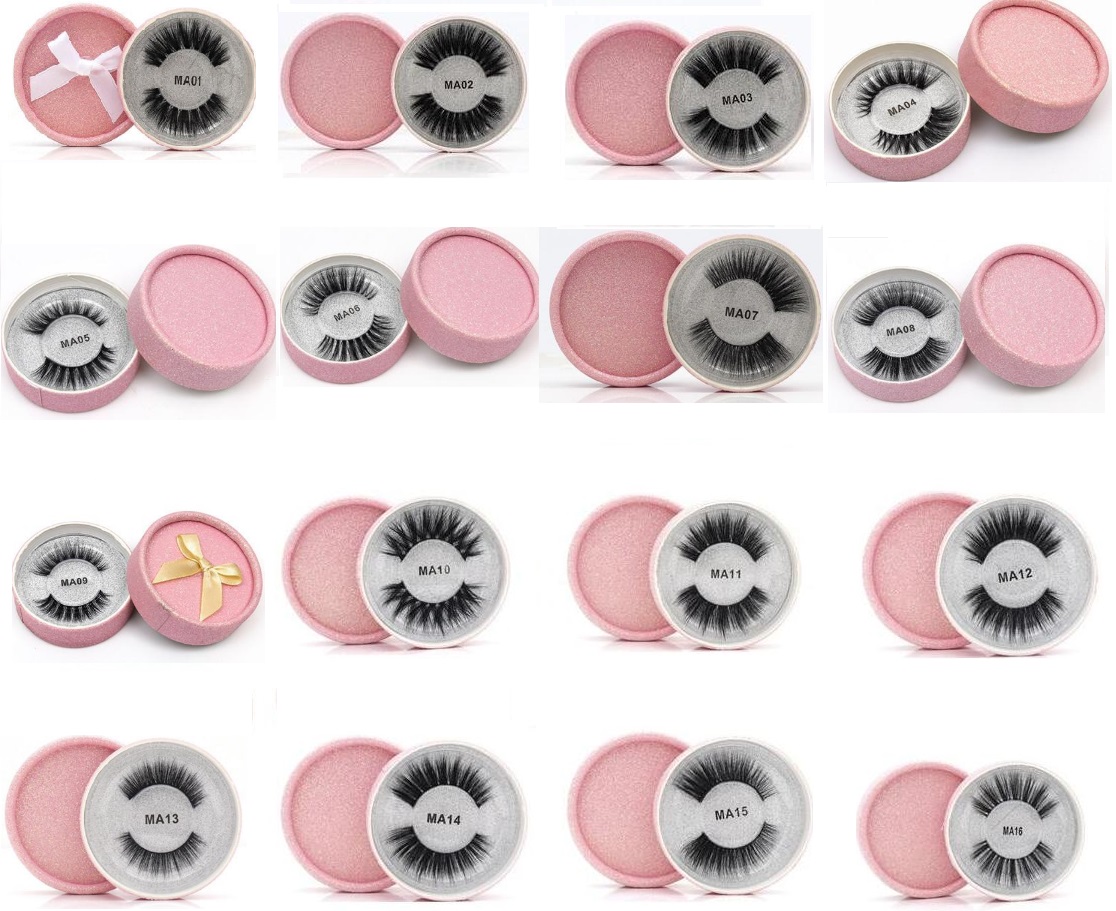 3D Faux Vison Cheveux À La Main 16 Styles Faux Cils Wispy Longue Durée Naturel Épais Cils Extension Outils