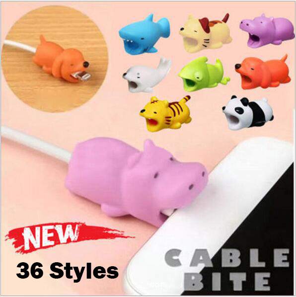 

Hot Cable Bite 36styles animal bite cable Protector Accessory toy cable bites dog pig elephant axolotl for iPhone smartphone Charger Cord