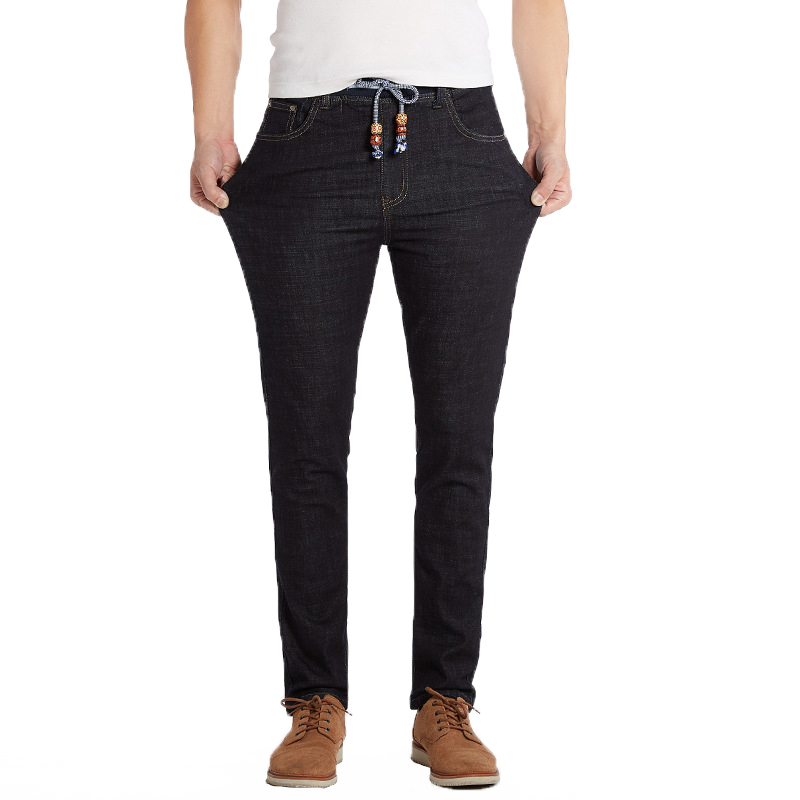 

Mens Casual Jean High Quality Cotton Straight Trousers 2017 New Plus Size Fashion Male Jeans 40 42 44 46 48 Fashion Summer Jean, Black