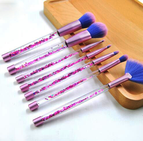 

7pcs Rhinestone Glitter Crystal Makeup Brush Set Diamond Highlighter Brushes Concealer Make Up Brush Mermaid Brush Beauty Gift Free shipping