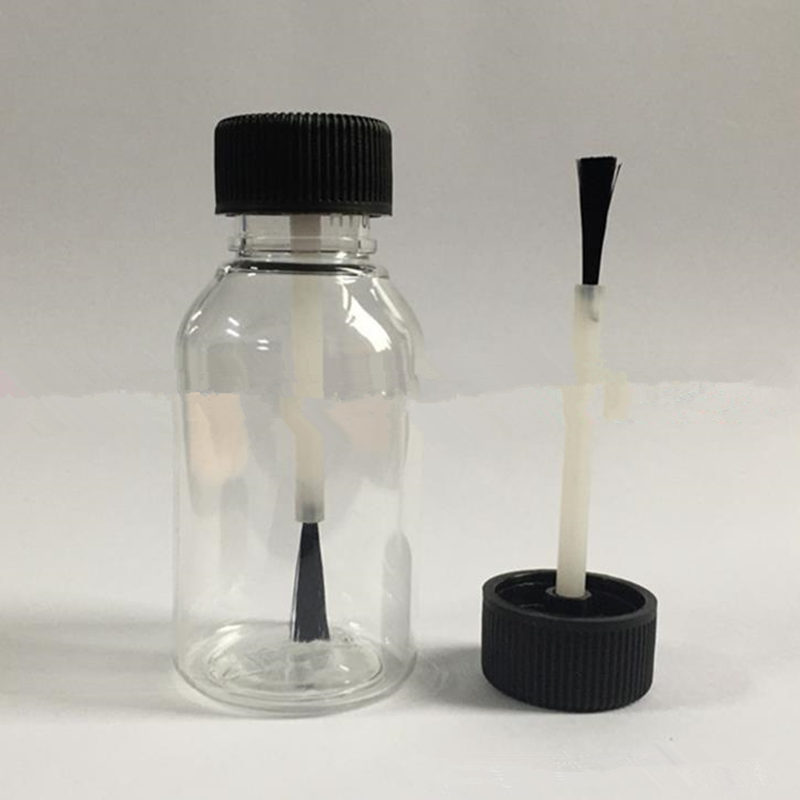 

20ml 30ml Transparent Refillable PET Essential Bottle With Brush Cap Nail Polish Bottle PET Nail Bottle F653