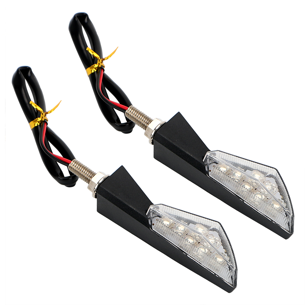 iTimo 1 Pair Triangle Moto Turn Signal Lamps Piranha Light Motorcycle Flasher 9 LED Turn Light Motorbike Indicators Blinker