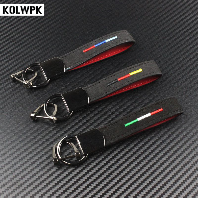 Car key chain leather key holder keychain for Mercedes BMW The national flag of Italy Germany key chain alloy auto accessories