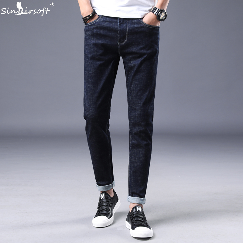 

Autumn And Winter Skinny Black Biker Ripped Slim Fit Harem Jeans Rasgado Men Mens Uomo For Broeken Pants Hombre Stretch Denim, As pic