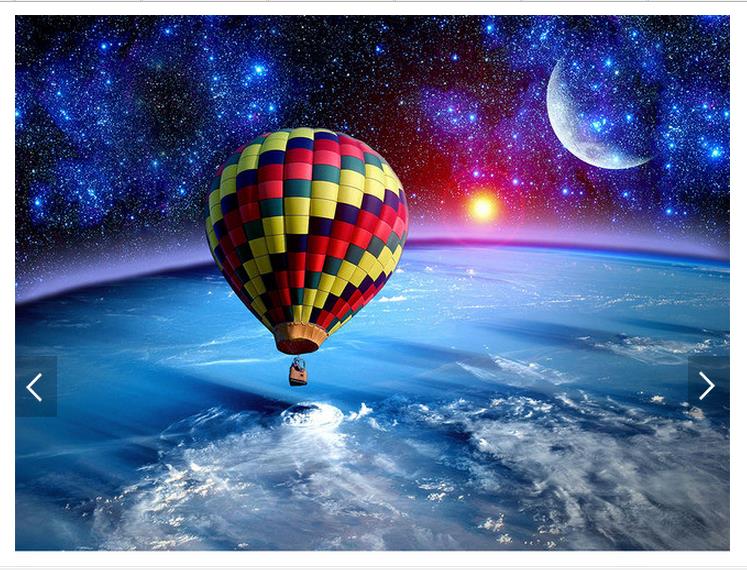 3d wallpaper custom photo ceiling mural wallpaper HD Dream Earth Balloon Sky Ceiling Mural Large Starry Sky wallpaper-image-423304253
