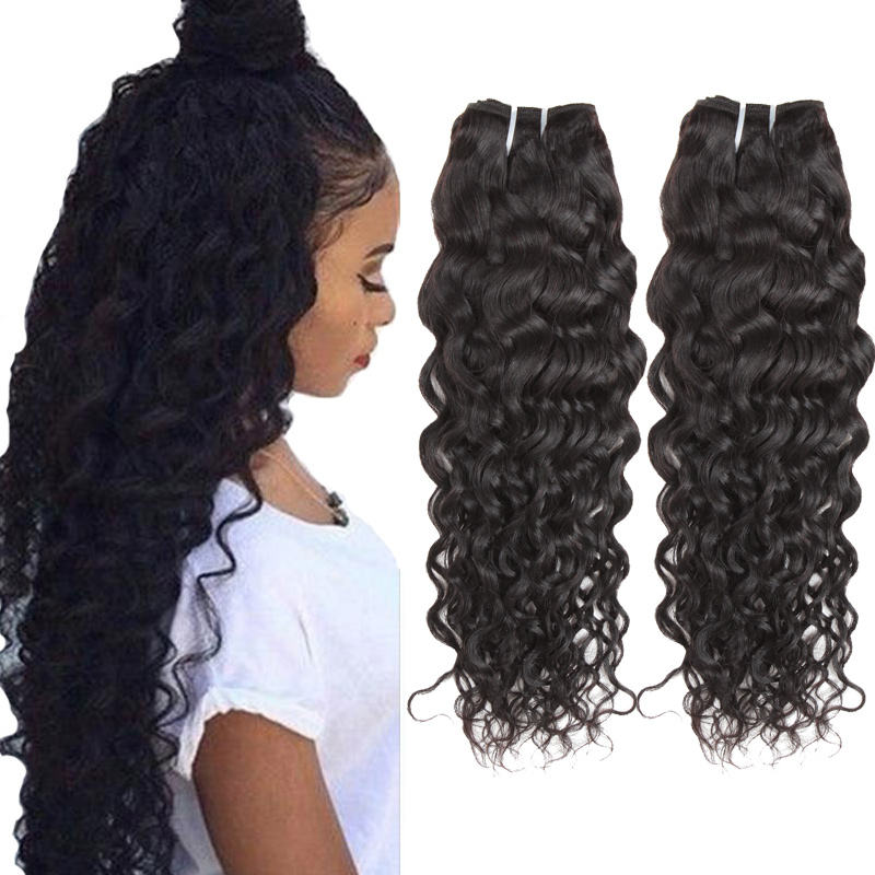 

Wholesale Cheap 8A Human Hair Weave Brazilian Water Wave Virgin Hair Extensions Peruvian Human Hair Weft 2Pcs Deals Free Shipping, Natural color