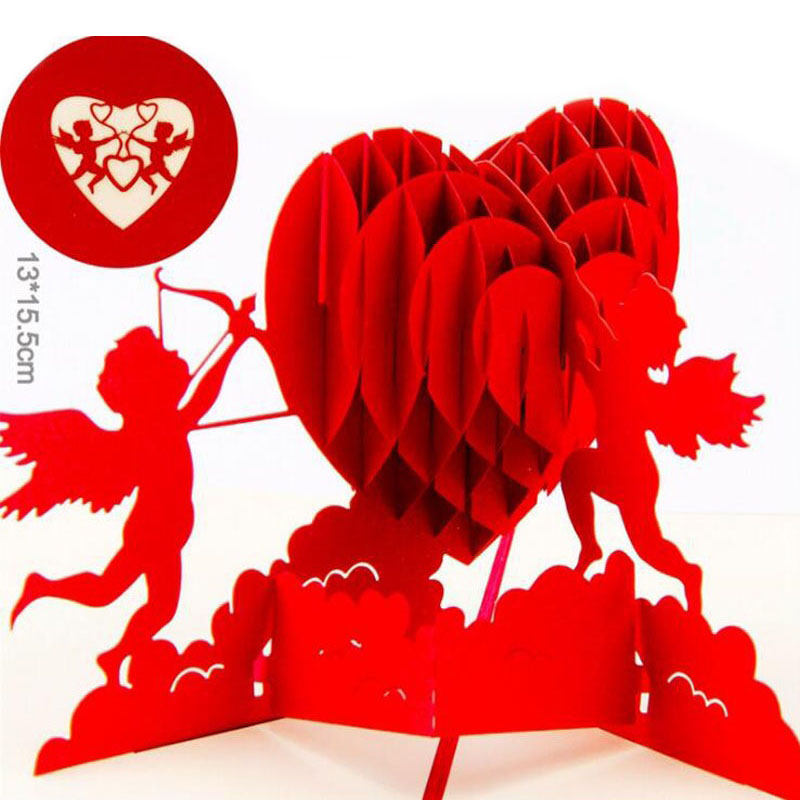 Heart 3D Greeting Card Up Paper Laser Cut Postcard Birthday Valentines Party Gift For Lover Wedding Invitation ZA5975 K260318-image-1098005055