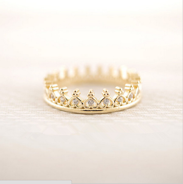 

color New Wedding band rings Jewelry k-pop Cz Crown Finger Rings wholesale mix