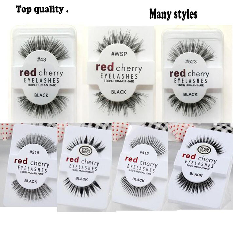 

13 styles RED CHERRY False Eyelashes Natural Long Eye Lashes Extension Makeup Professional top grade fibre Eyelash free shipping