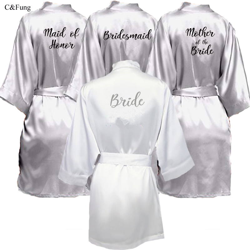 bride maid of honor and bridesmaid robes