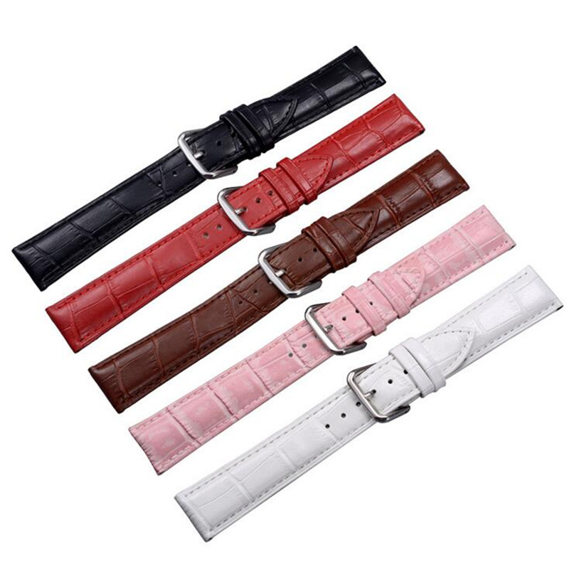 

Leather Watchband Black Brown Women Men Watch Band 24 22 20 18 16 14mm Leather Straps Belt Metal Buckle