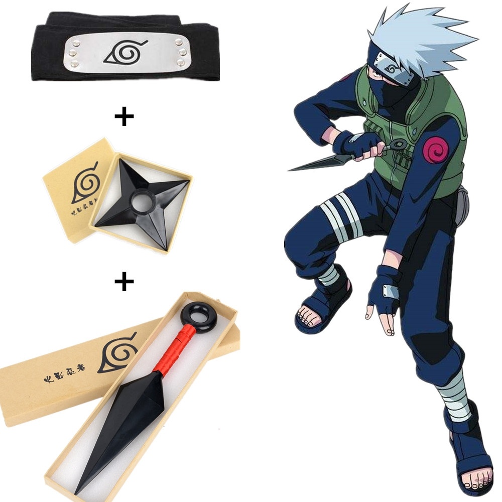 Naruto Shippuden 7Pcs Box Set Hatake Kakashi Deidara Kunai Figure Weapon Cosplay