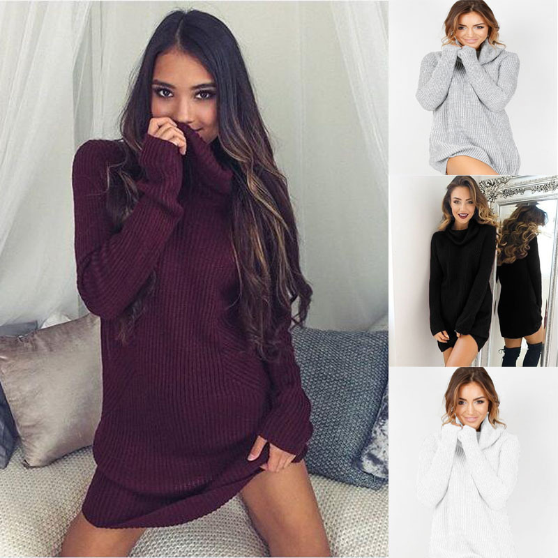 

Women Cowl Neck Loose Sweaters Long Sleeve Fall Winter Oversize Sweater Jumper Tops Sexy Dress Candy Colors, Gold