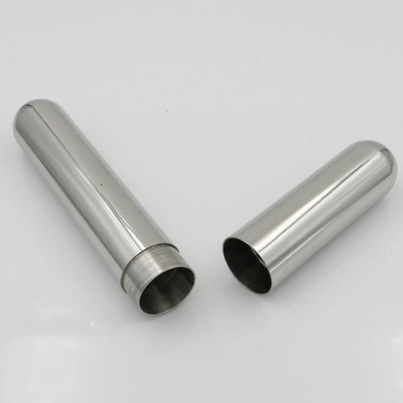 

Portable Stainless Steel Cigar Holder Tobacco Case Cigar Tube Travel Outdoor Carry Case Holder For Men QW8484