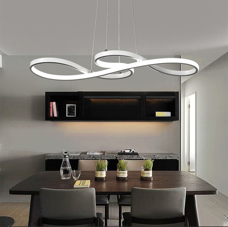 

58W Modern LED Pendant Light Music Notes Curve Chandelier For Restaurant Cafe Bar