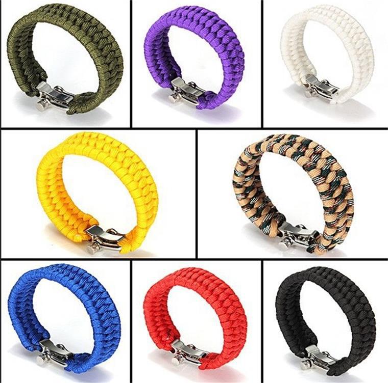 Outdoor Sports Wristband Paracord Survival Bracelet Landing Safety Rescue Emergency Rope 550 Bracelet Survival Buckle Military Bangles WX3-image-418728168