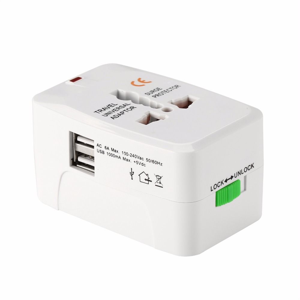 

All in One Universal global International Plug Adapter 2 USB Port World Travel AC Power Charger Adaptor with AU US UK EU Plug 80pcs/lot