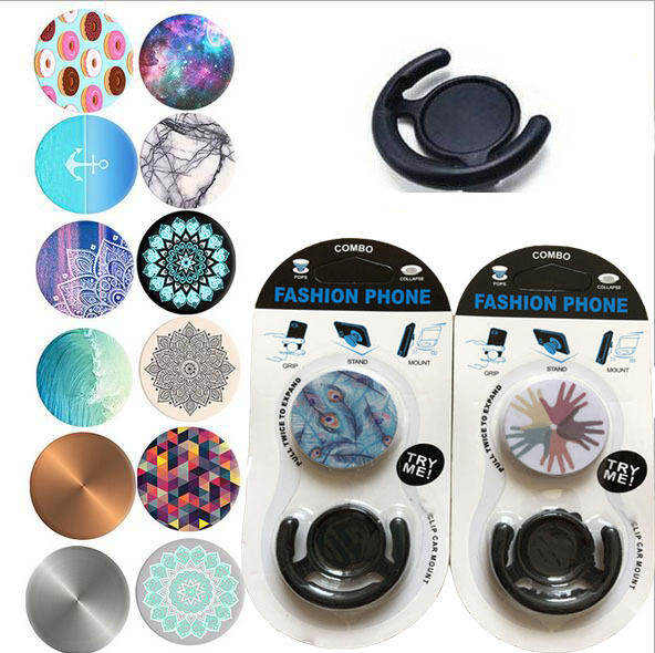 

Universal Cell Phone Holder with clip white Package Grip Stand 360 Degree Finger Holder Flexible For iPhone Samsung DHL, Mixed color