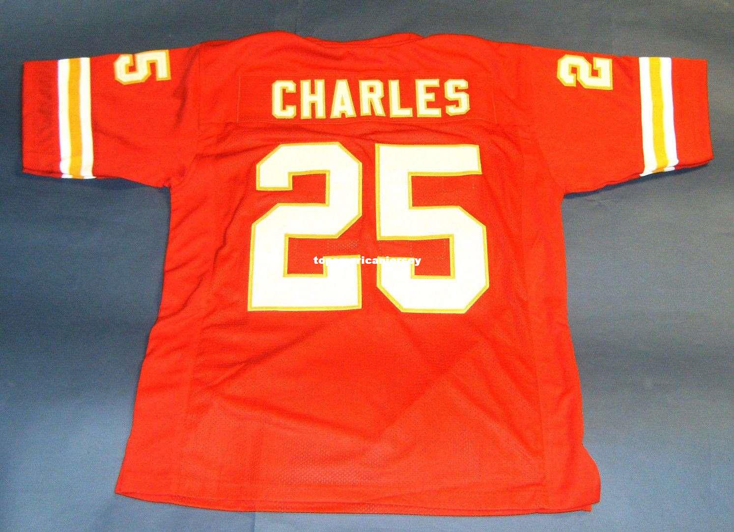 

Cheap retro #25 JAMAAL CHARLES CUSTOM MITCHELL & NESS Jersey red Mens Stitching Top S-5XL,6XL Football Jerseys Running