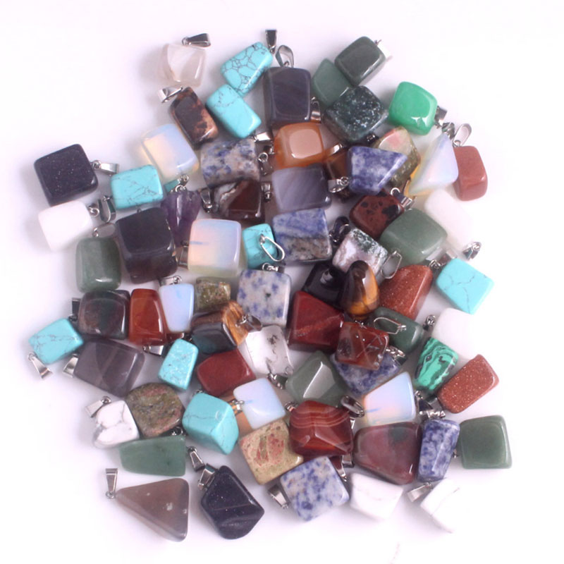 

Hot sale Natural Stone Charms For necklace Irregular Jade Natural Crystal Pendant Necklace Agate Stone Quartz Opal Jewelry Without Chain