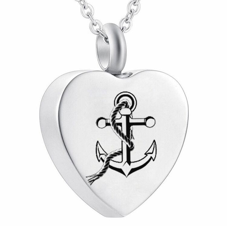 

Urn Necklace anchor Heart Pendant Cremation Jewelry Memorial Ashes Keepsake