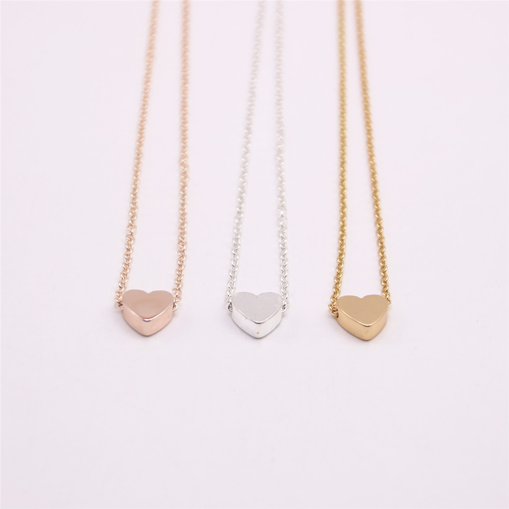 

18K Gold Silver Plated Pendant necklace Flat bottom solid love necklace the best gift to women