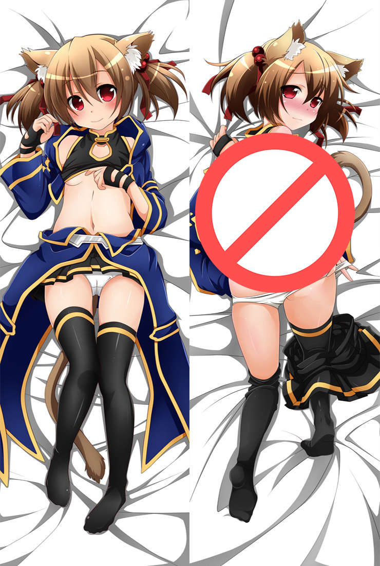 

sword art online SAO anime Characters silica & yui pillow cover lisbeth & Philia body Pillowcase Dakimakura, 35x100cm peach skin