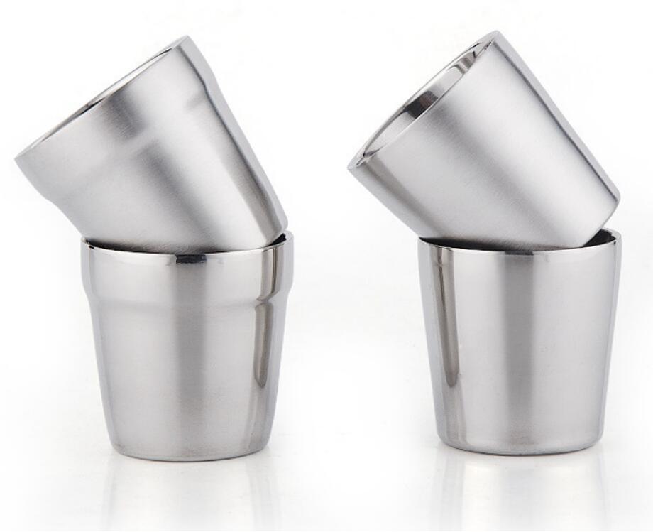 

10oz Stainless Steel Espresso cup Stainless Steel Kids Mugs Insulated Double Wall Metal Cups to Keep Drinks Cold or Hot, Silver