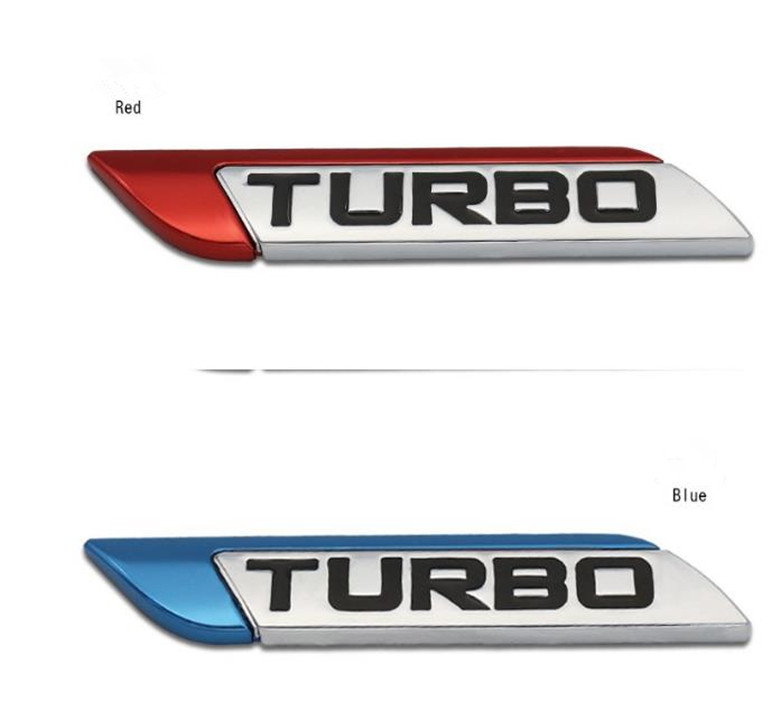 Left/Right 3D Metal Turbo Logo Car Auto Body Fender Emblem Badge Decal Sticker