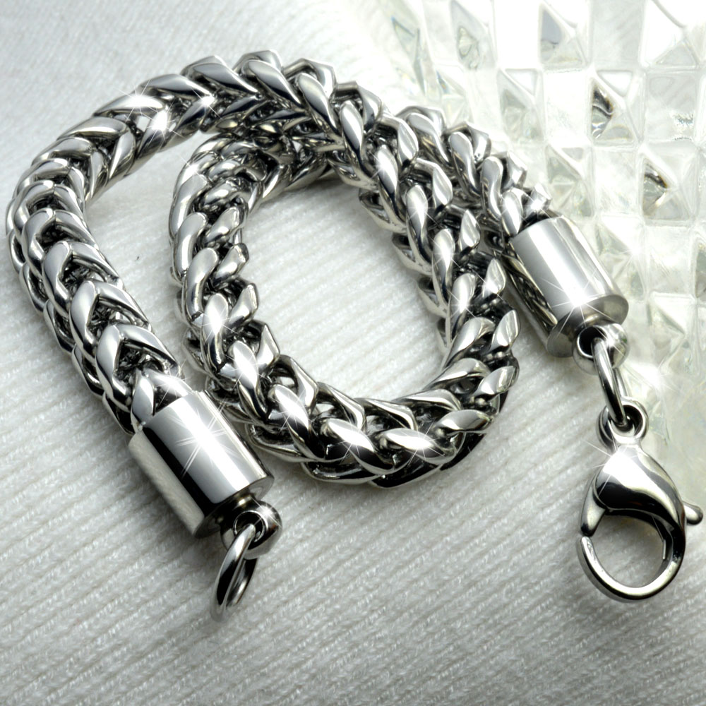 

Mens Silver tone stainless steel 316L cool jewelry bracelet bangle b177